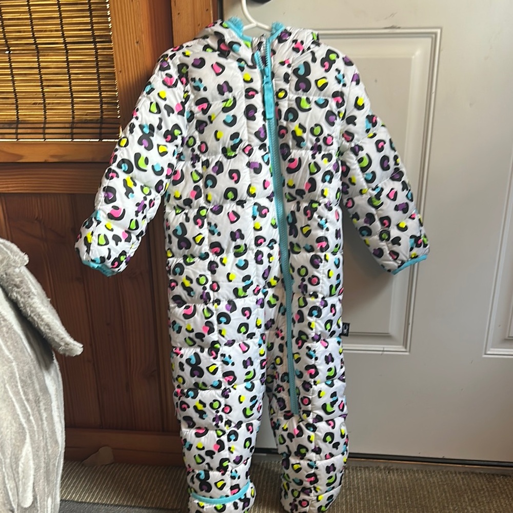Colorful Leopard Print Snowsuit/Reversible